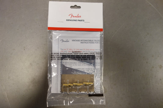 Fender 3-Saddle American Vintage "Hot Rod" Telecaster Bridge Assembly with Compensated Brass Saddles, Nickel