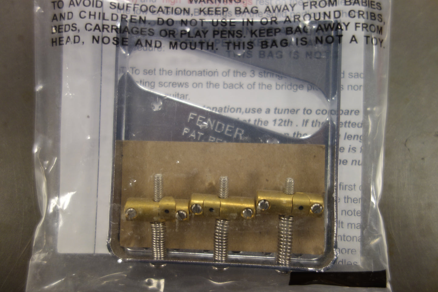 Fender 3-Saddle American Vintage "Hot Rod" Telecaster Bridge Assembly with Compensated Brass Saddles, Nickel