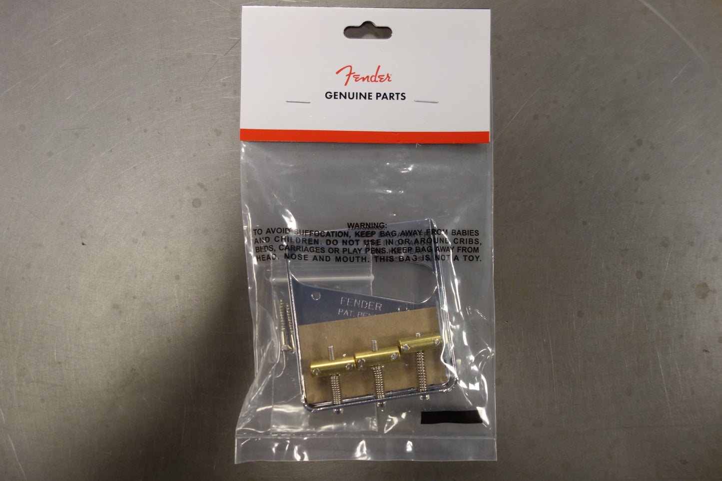 Fender  3-Saddle American Vintage Telecaster Bridge Assembly with Brass Saddles (Chrome)