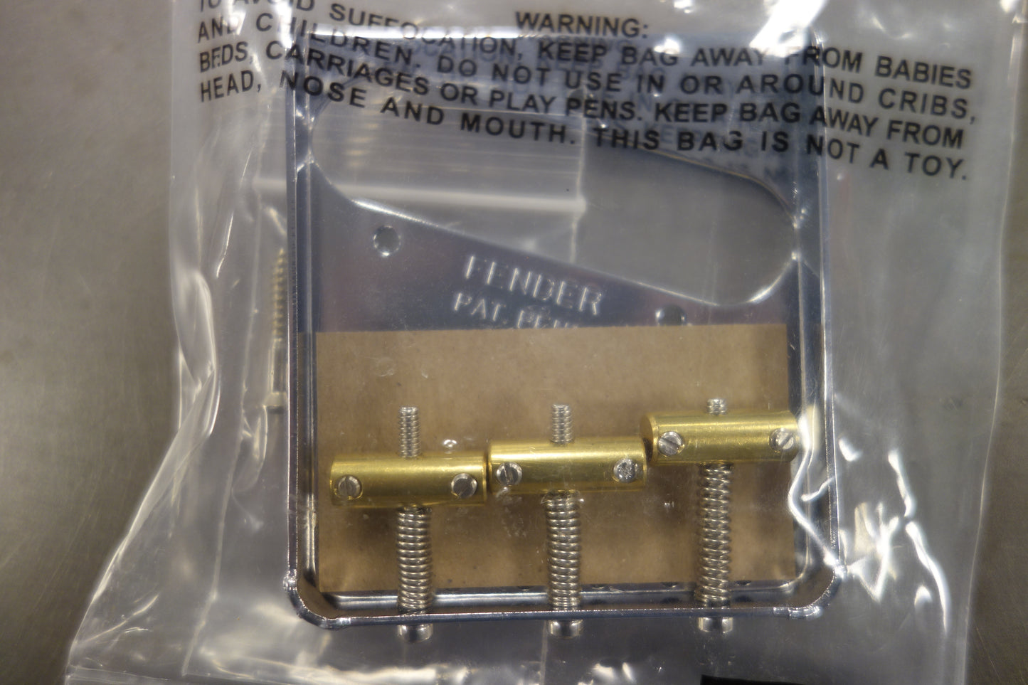 Fender  3-Saddle American Vintage Telecaster Bridge Assembly with Brass Saddles (Chrome)