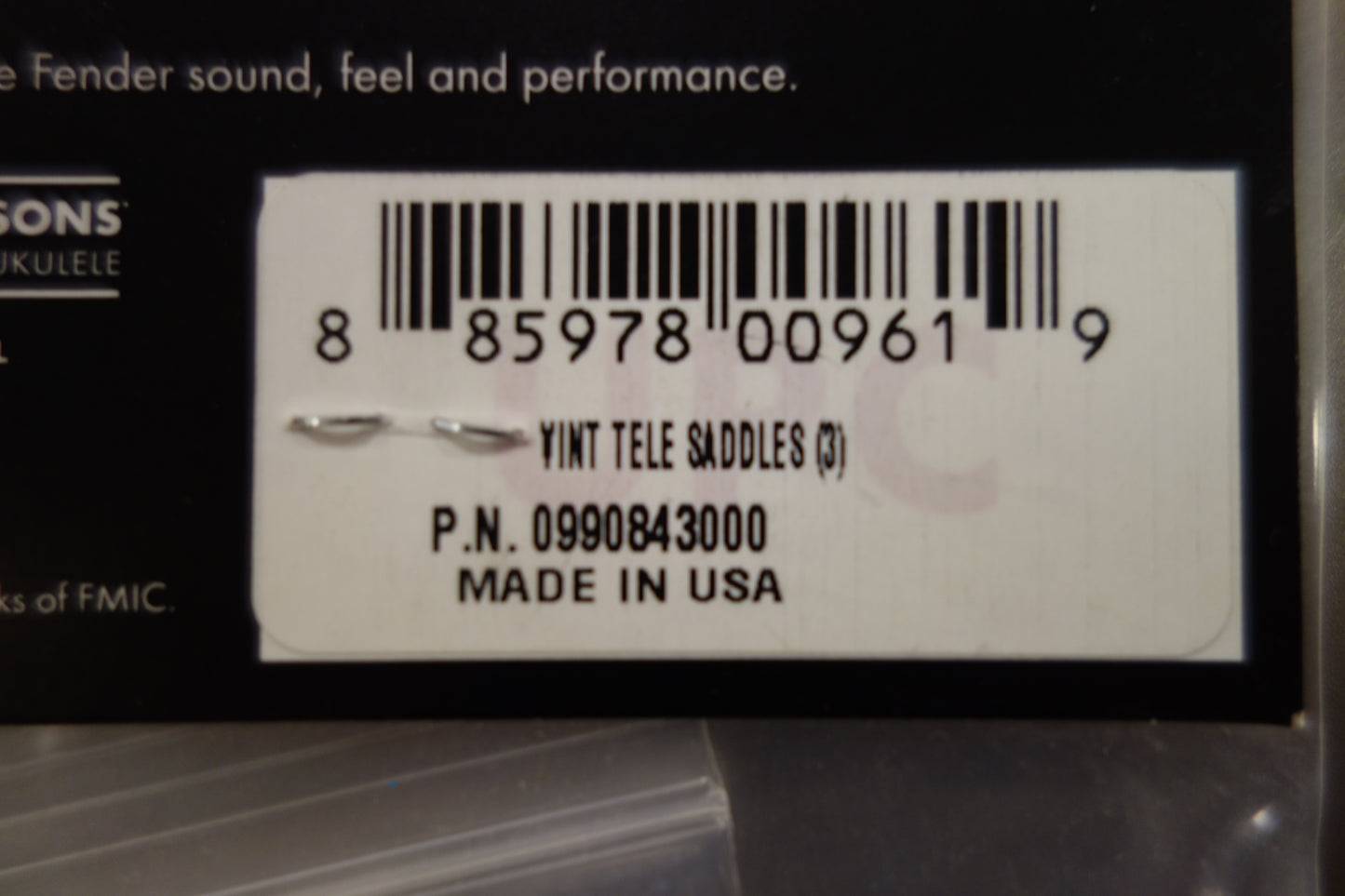 Fender Pure Vintage '52 Telecaster Saddle Kit, Brass (3)