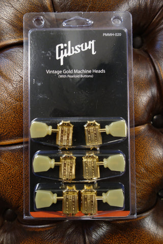 Gibson PMMH-020 Deluxe Green Key Tuner Set (Vintage Gold)