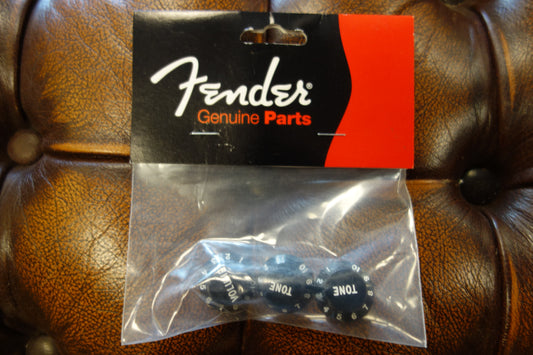 Fender Stratocaster Knobs, Black (Volume, Tone, Tone) (3)