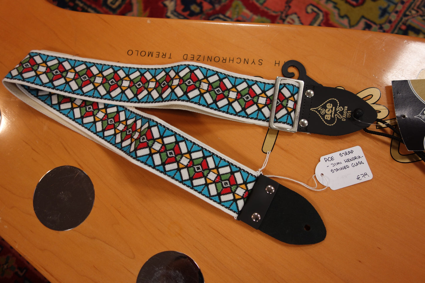D'Andrea Ace Jimi Hendrix guitar strap Stained Glass